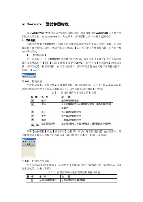 Authorware  面板和图标栏