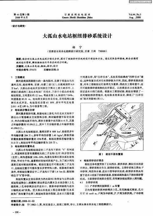 大孤山水电站枢纽排砂系统设计