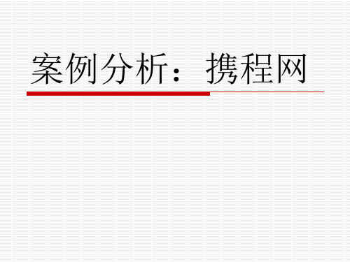 电子商务案例分析携程网