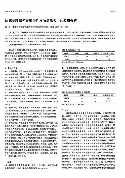 临床护理路径在难治性皮肤病患者中的应用分析