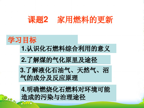 优课系列高中化学鲁科版选修1 3.2、家用燃料的更 课件(28张)