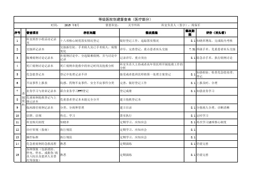 等级医院创建督查表