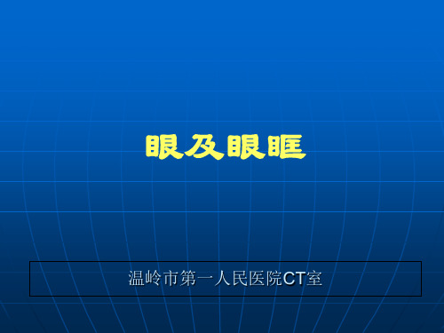 眼及眼眶疾病影像诊断完整版本