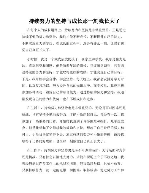 持续努力的坚持与成长那一刻我长大了