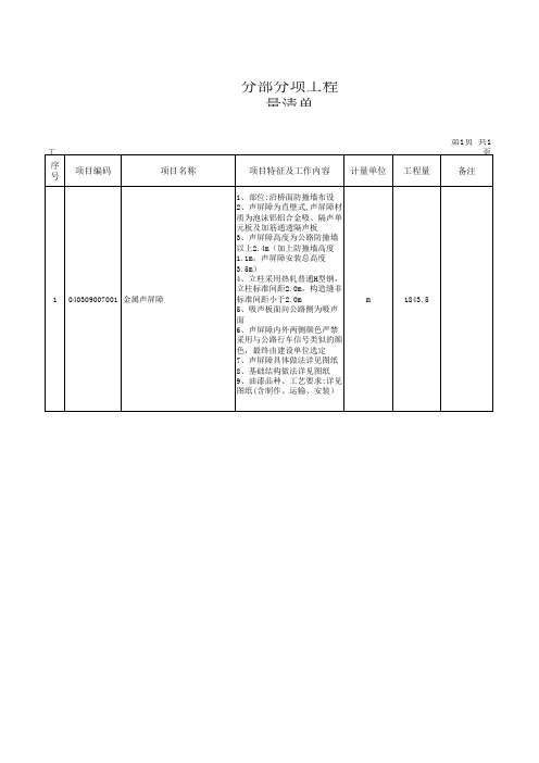 声屏障清单