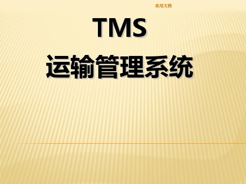 TMS运输管理系统