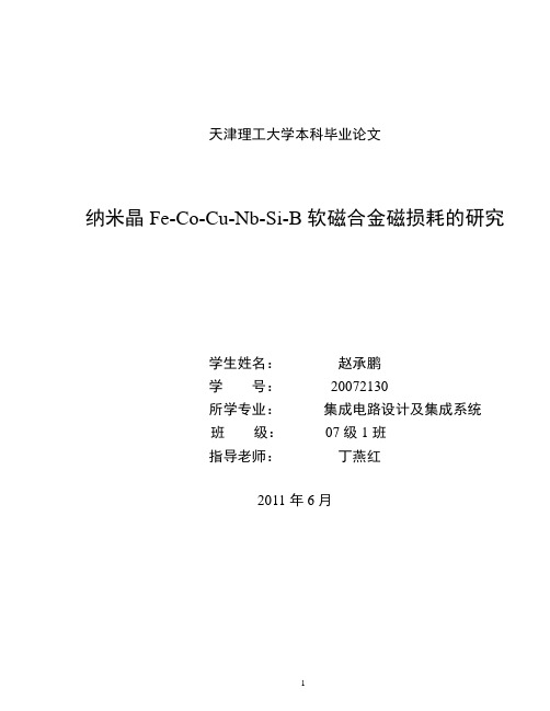 纳米晶软磁合金磁损耗的研究