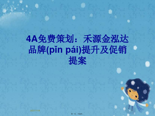 4A免费策划:禾源金泓达品牌提升及促销提案