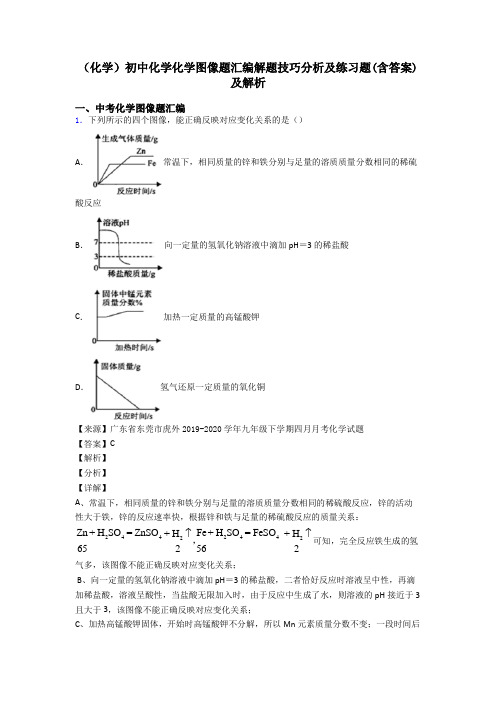 (化学)初中化学化学图像题汇编解题技巧分析及练习题(含答案)及解析