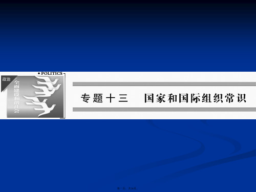 届高考政治浙江专用二轮复习知识整合专题课件国家和国际组织常识