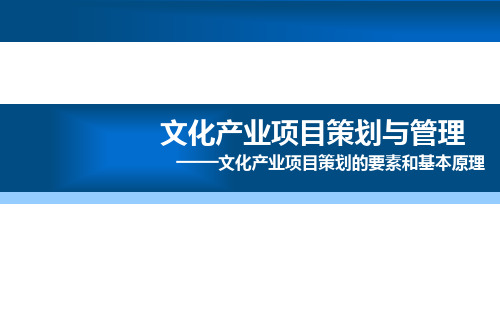 张立波版-文化产业项目策划与管理4