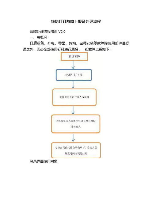 铁塔钉钉故障上报及处理流程