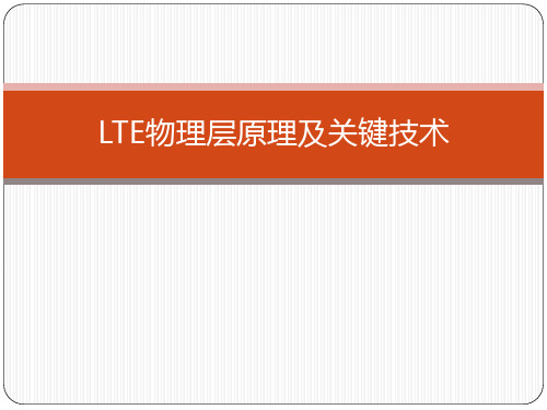 TD_LTE物理层原理及关键技术