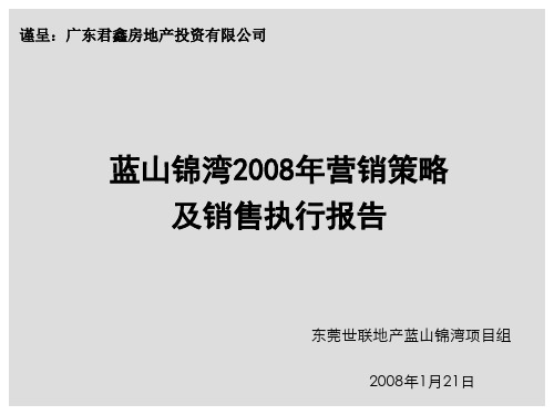 世联_东莞蓝山锦湾别墅项目营销策略及销售执行报告_173PPT