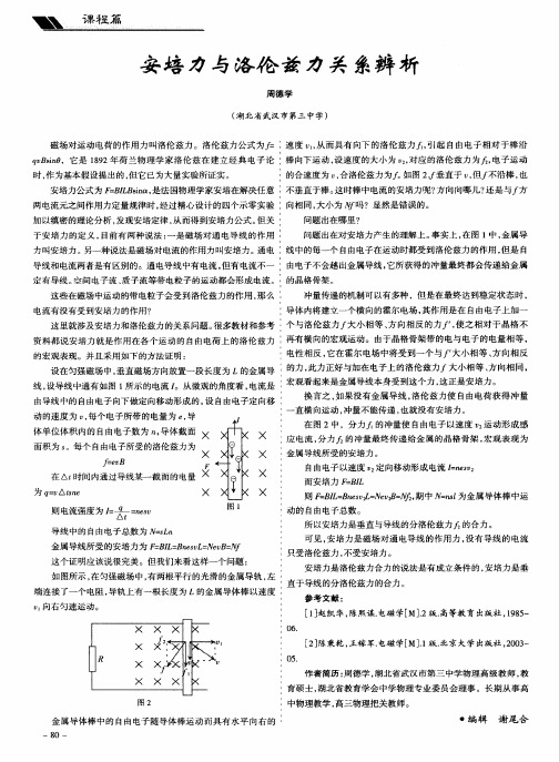 安培力与洛伦兹力关系辨析