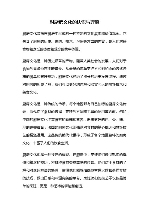 对厨房文化的认识与理解