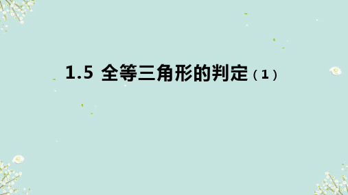 1.5全等三角形的判定 (1)课件-浙教版数学八年级上册