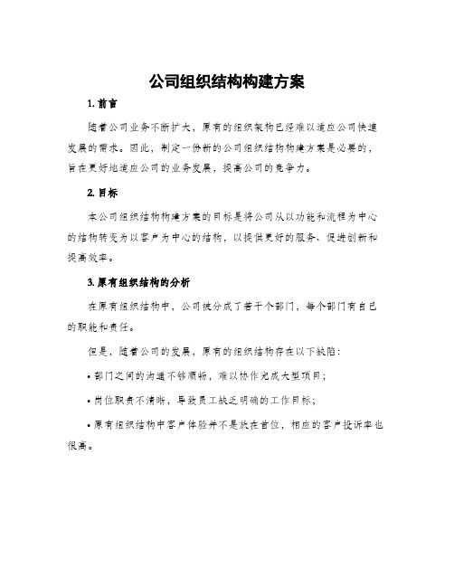 公司组织结构构建方案