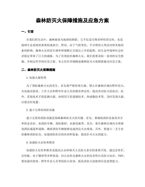 森林防灭火保障措施及应急方案