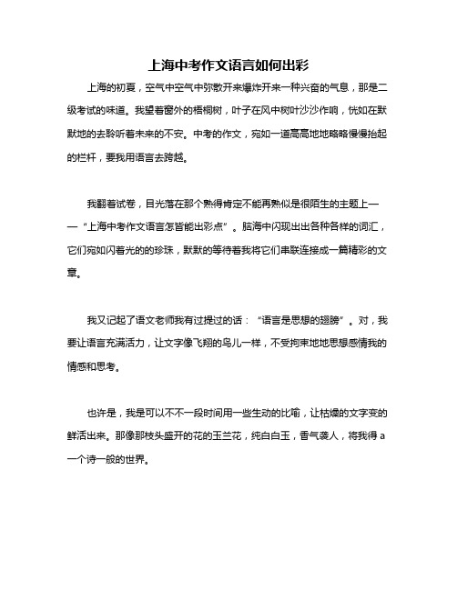 上海中考作文语言如何出彩