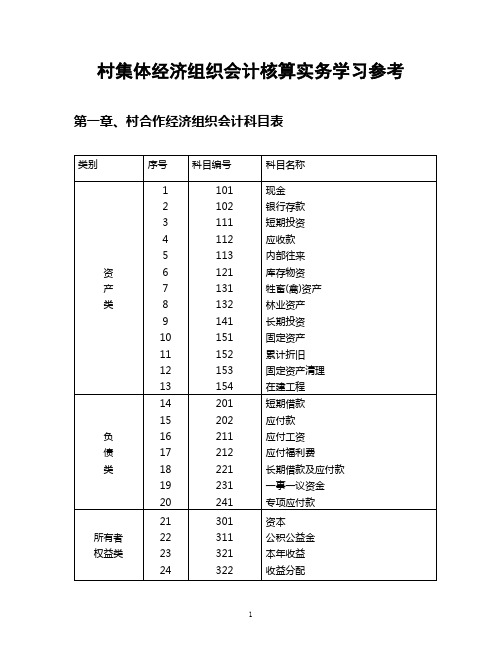 村集体经济组织会计核算实务学习课案