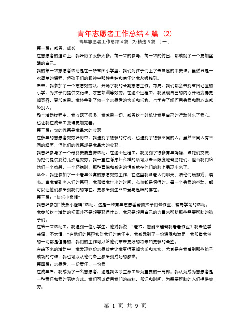 青年志愿者工作总结4篇 (2)5篇