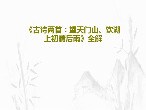 《古诗两首：望天门山、饮湖上初晴后雨》全解共66页文档