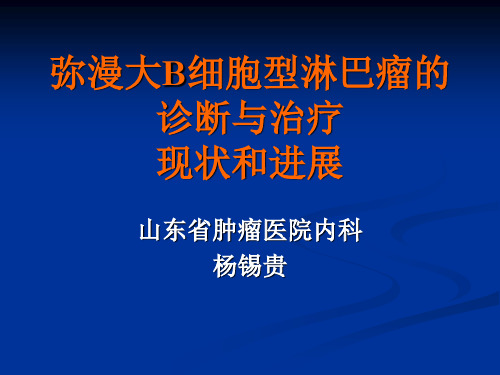 弥漫性大B细胞淋巴瘤的诊断与治疗现状和进展