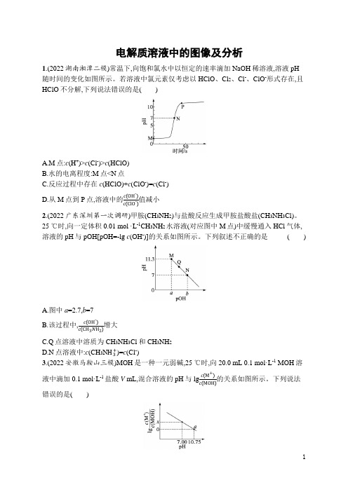 2023年高考化学必刷题电解质溶液中的图像及分析