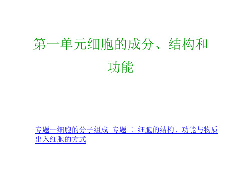 2021届高考生物二轮专题复习精品课件：专题1-1细胞的分子组成-全国卷地区