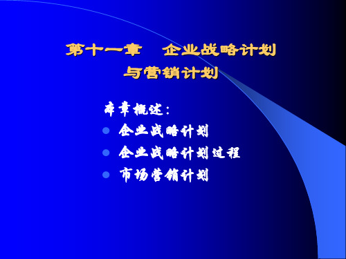 企业战略计划与营销计划