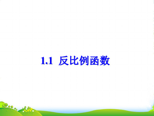 湘教版九年级数学上册《反比例函数》课件