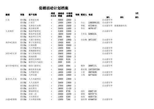 促销活动计划档案