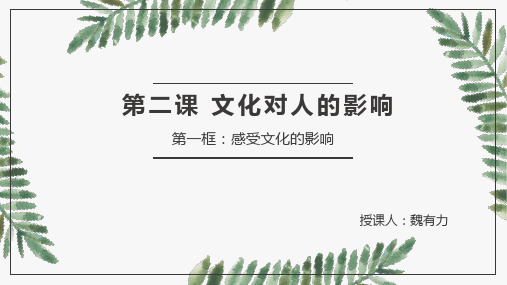 人教版高中政治必修三2.1感受文化影响课件(共22张PPT)