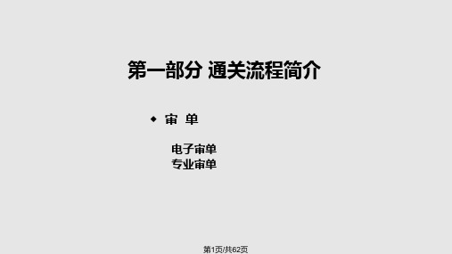 通关流程介绍与报关单填制解析终PPT课件