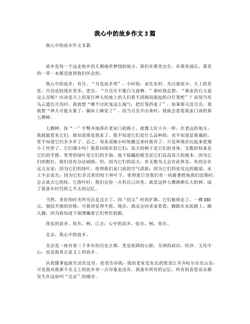 我心中的故乡作文3篇