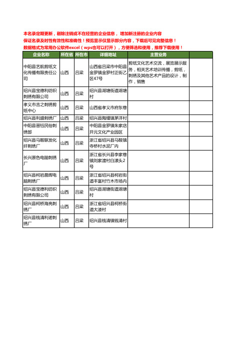 新版山西省吕梁刺绣工商企业公司商家名录名单联系方式大全11家