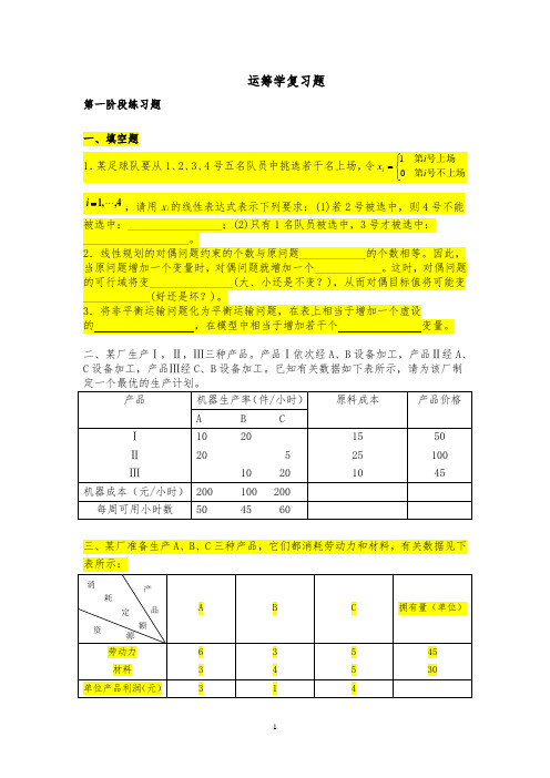 运筹学天津大学作业答案