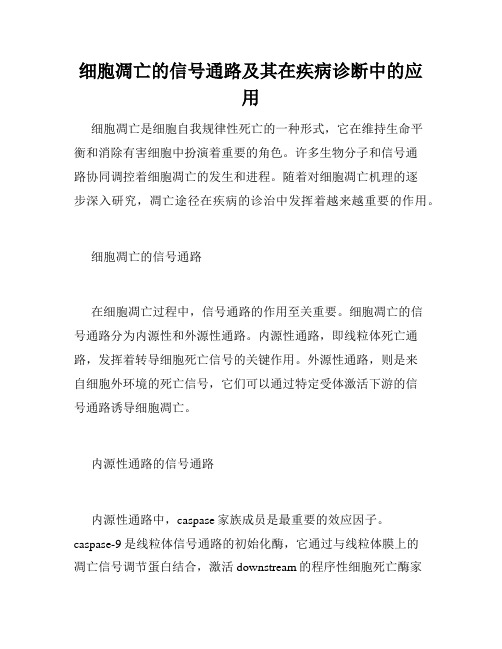 细胞凋亡的信号通路及其在疾病诊断中的应用