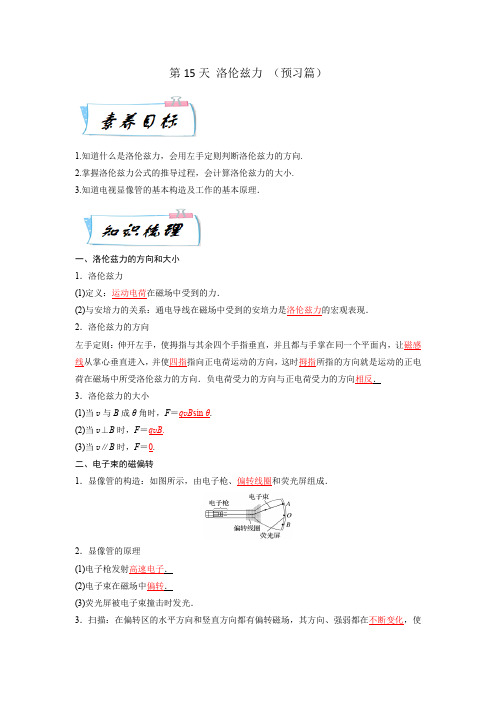 第15天 洛伦兹力-2023年高二物理(人教版2019)(解析版)