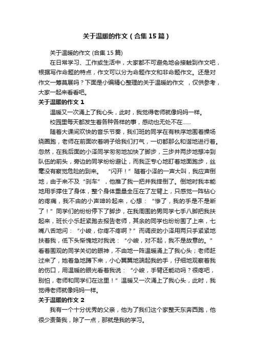 关于温暖的作文（合集15篇）