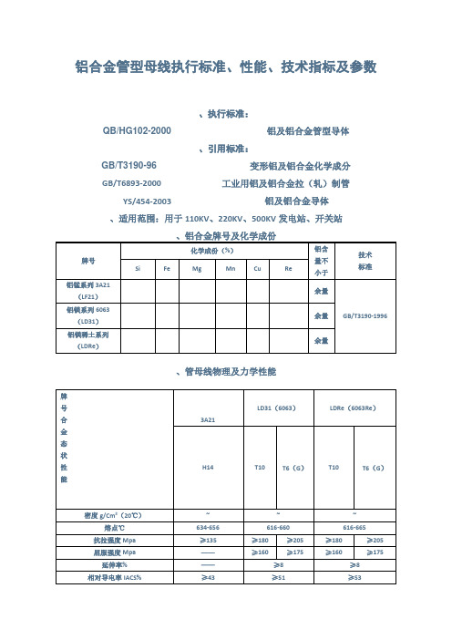 铝合金管型母线执行标准