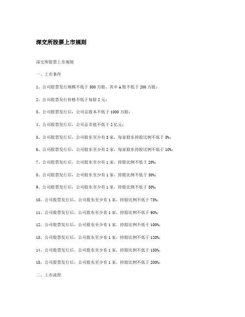 深交所股票上市规则