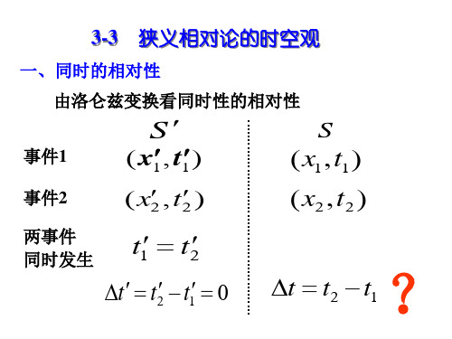 大学物理3-3狭义相对论时空观  总结  重点  例题