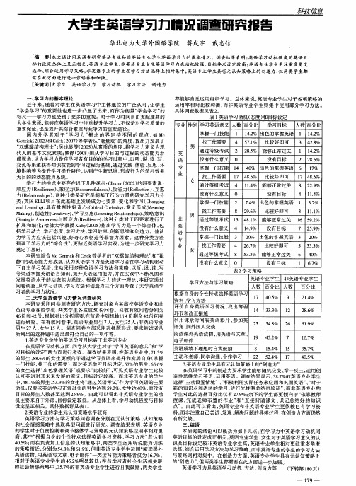 大学生英语学习力情况调查研究报告