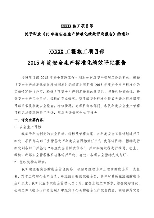 安全标准化评定报告及持续改进实施表