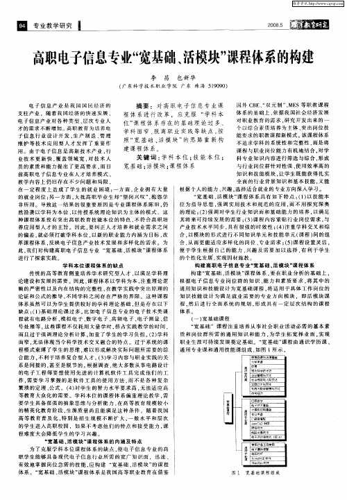 高职电子信息专业“宽基础、活模块”课程体系的构建