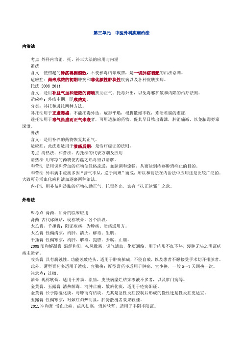 中医执业医师 中医外科学 第三单元 中医外科疾病治法