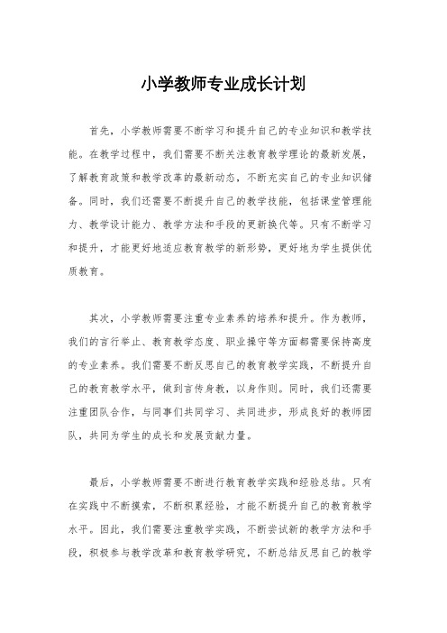 小学教师专业成长计划