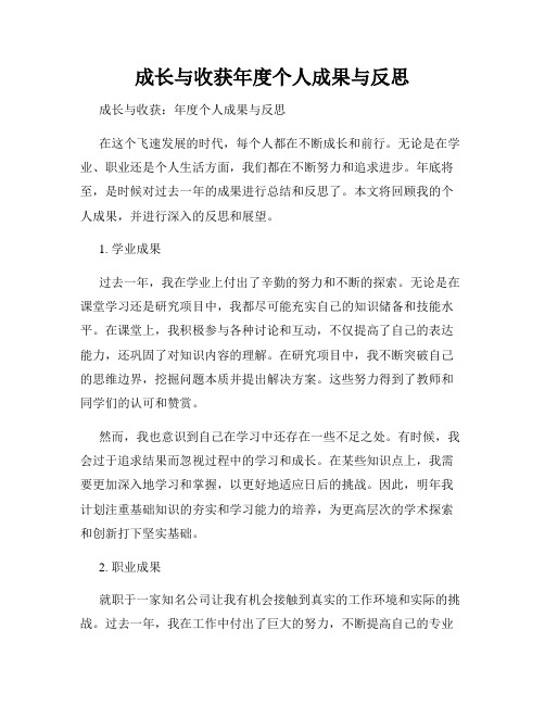 成长与收获年度个人成果与反思